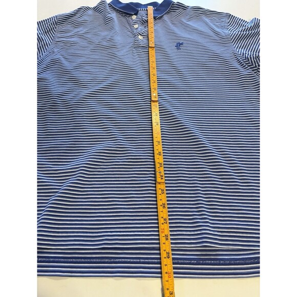 Ashworth Men’s Polyester Short Sleeve Golf Polo Shirt Blue White Stripe Size XL - Picture 5 of 9